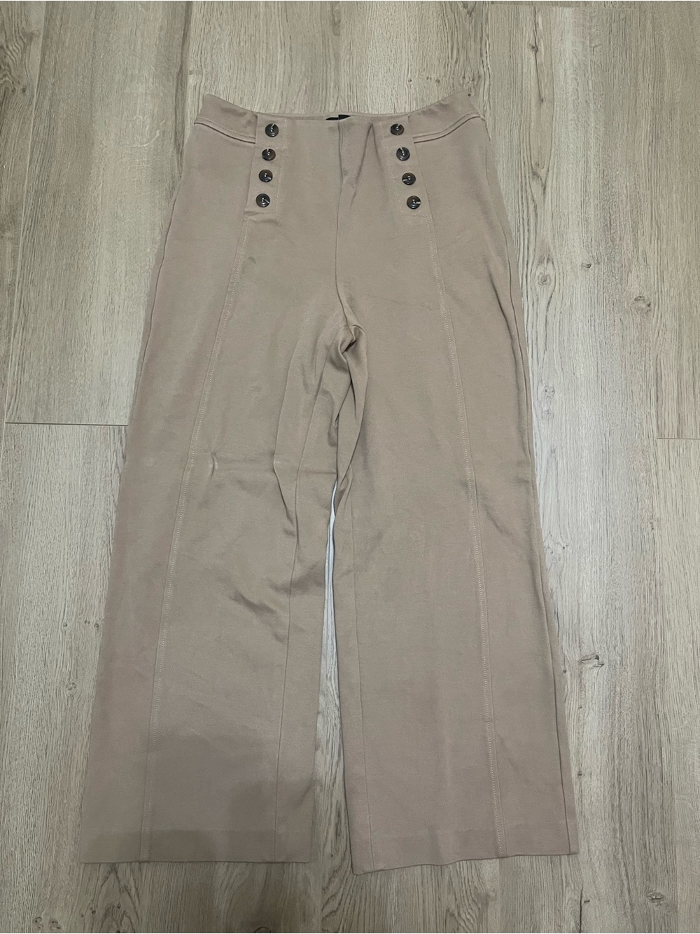 Talbots Wide-Leg High-Rise Pants in Taupe (10P)